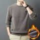 thumbnail image 1 of Suéter de invierno con forro polar para hombre, cuello redondo, suéter de punto de moda informal, parte inferior engrosada para hombre, 1 of 5