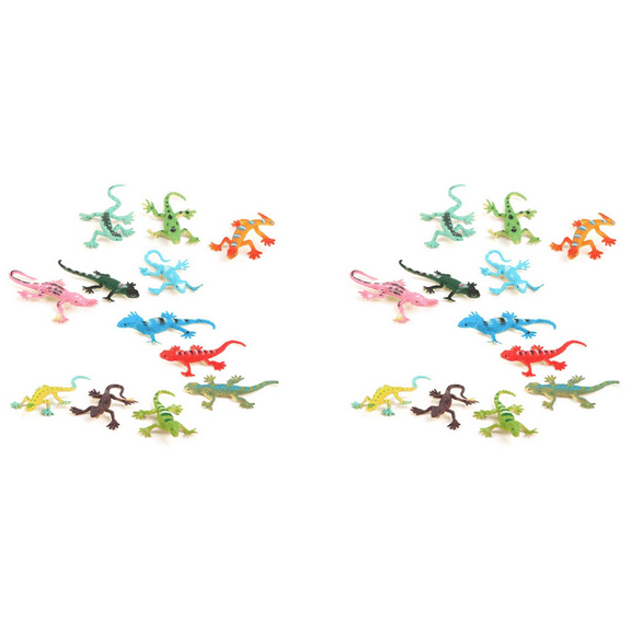 Gecko Small Plastic Lizard Simulation Reality Decoration Children's Toys 24 Pcs