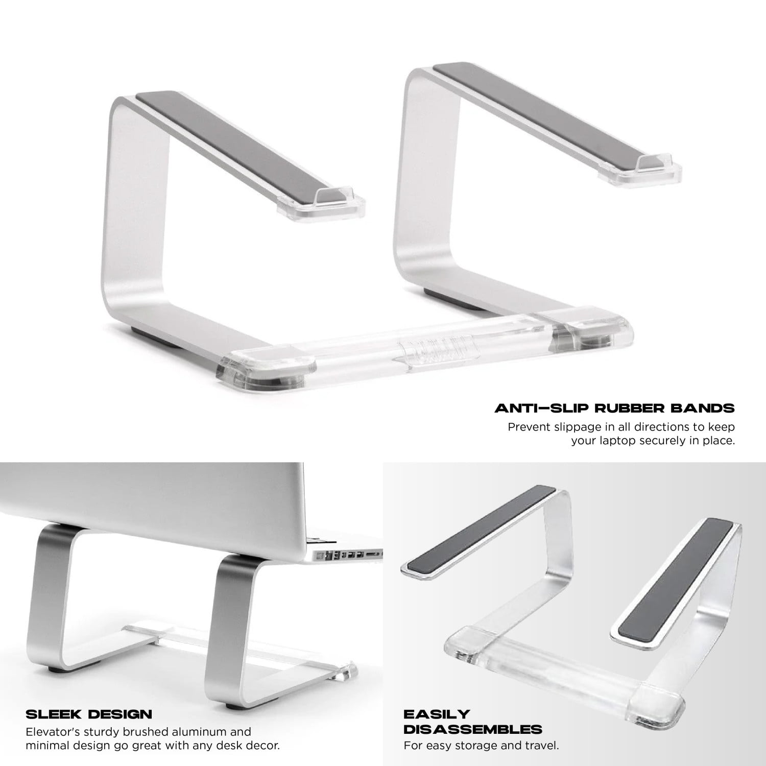 Griffin Elevator Laptop Stand, Ergonomic Computer Riser & Laptop Mount Made of Sturdy Brushed Aluminum