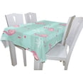 thumbnail image 4 of GZHJMY Cute Pink Flamingo Snowflake Rectangle Tablecloth for Kitchen Dining Room Party Table Cover Home Decor 60"(W) x 90"(L), 4 of 7