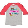 thumbnail image 3 of Inktastic Cutest Cowgirl in Town with Cowgirl Hat and Boots Girls Toddler T-Shirt, 3 of 5