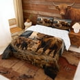 thumbnail image 3 of Erosebridal Highland Cattle Full Size Comforter Sets, Vintage Lodge Cabin Bedding Sets, 3 of 6