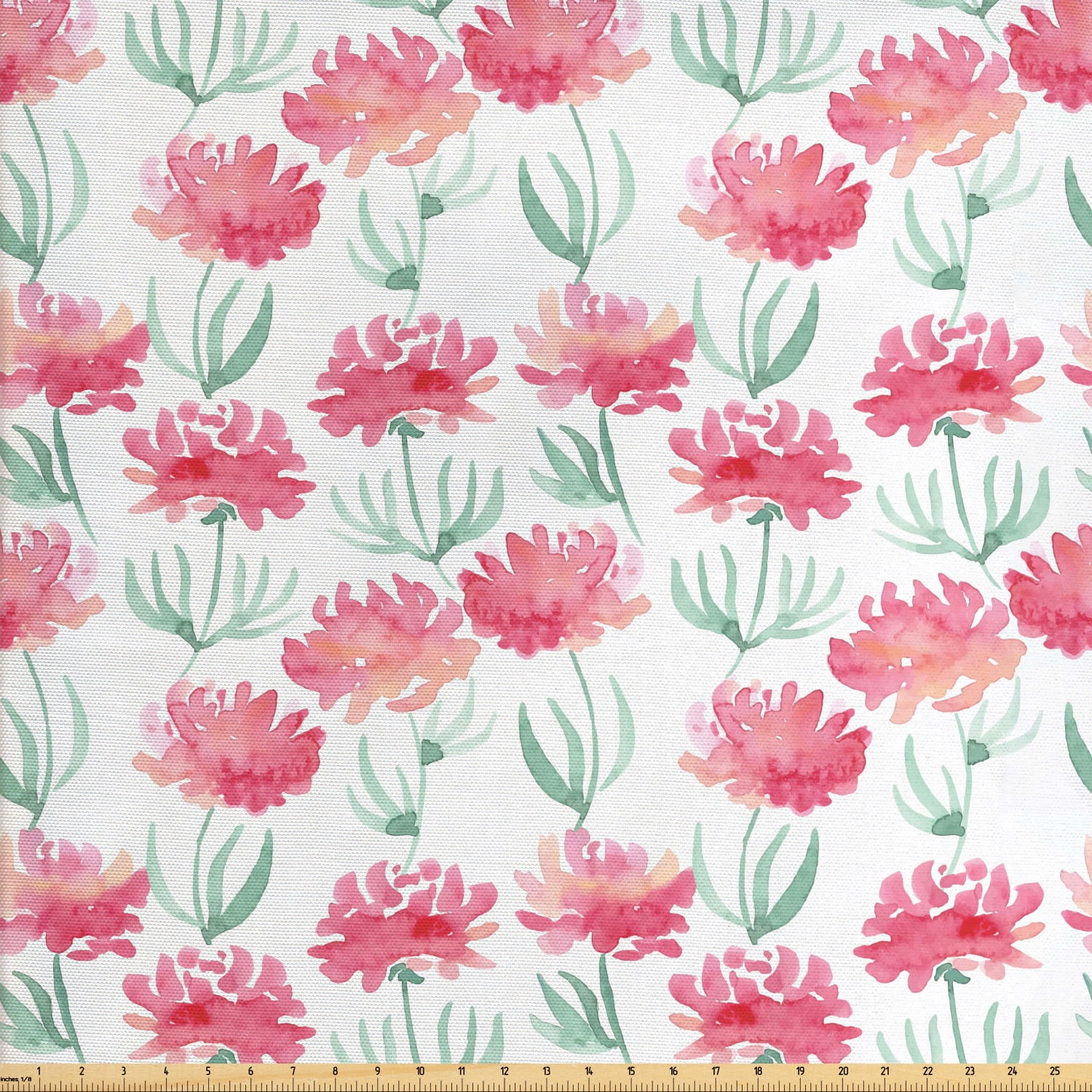 Watercolor Flowers Fabric by The Yard, Fresh Blooms in Blurry Tones