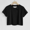 thumbnail image 6 of DVKOVI Blouses for Women Short Sleeve Shirt Women Women Summer Solid Short Sleeve Tee Distressed Ripped T Shirt Crop Tops Black S, 6 of 6