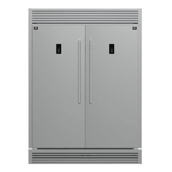 Forno Fortezza 60 Inch Convertible Refrigerator/Freezer with Trim Grill, Stainless Steel, Total No Frost, with Automatic Ice Maker