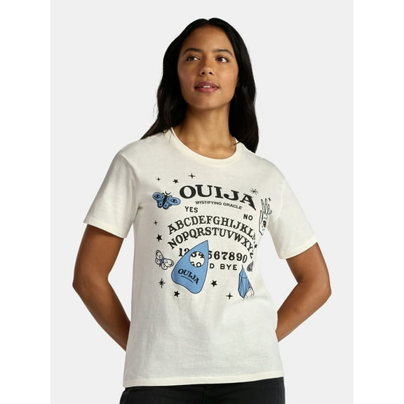Ouija Board Women's Cotton Graphic Tee with Short Sleeves, Sizes XXS-XXL
