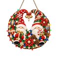 thumbnail image 2 of Light Up Christmas Diamond Art Beaded Wreath Kit Diy Christmas Pearl Diamond Painting With Led Lights Hanging Christmas Decorations For Home Front Door Wall Decor(9.84"), 2 of 4