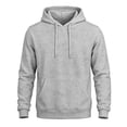 thumbnail image 2 of Blank Plain Pullover Hoodie for Men, Solid Hooded Sweatshirt, Loose Fit Long Sleeve Hoodie, Drawstring Pocket Casual Athletic Sweat Top Light Gray M, 2 of 5