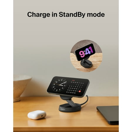 Belkin - BoostCharge Pro Convertible Magnetic Wireless Charging Stand with Qi2 15W - Black
