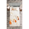 thumbnail image 3 of Ambesonne Animal Quilted Bedspread Set 2 Pcs, Traditional Spotted Koi Fish, Twin Size, Orange Beige, 3 of 3