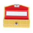 thumbnail image 6 of Cosmetic Lipstick Case Holder with Mirror - Small Organizer Bag for Purse - PU Leather - Yellow, as described, 6 of 7