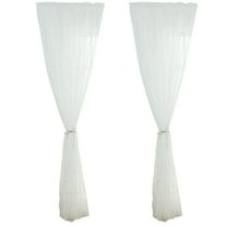 Sheer Curtains Grommets Romantic Silver Star Foil Window Treatment for Girl Bedroom Glitter Stars Thin Panels Window Screening for Kids Room Size 100*270CM White