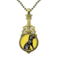 thumbnail image 1 of Collier Naturel Contour Animal Chien Noir Pendentif Guitare Antique, 1 of 3