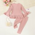 thumbnail image 4 of TOWED22 Infant Kid Girl Cute Fall Clothes Set2pcs Long Sleeve Crewneck Sweatshirt and Pants Print Outfits Clothing(Pink,2-3 Y), 4 of 9