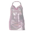 thumbnail image 1 of Robe Mini Pailletée pour Femmes Col Halter Fente Latérale Dos Nu Robe Moulante Club, 1 of 7