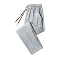 thumbnail image 2 of Men's Casual Pants Men's Spring And Autumn Plus Loose Casual Pure Straight Leg Sweatpants Knit Pants Grey 3XL, 2 of 4