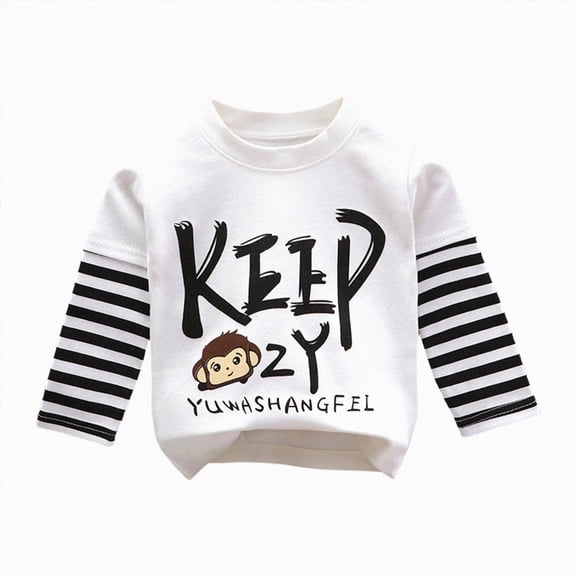 mgoYE Baby Boys' and Toddler Dino,Animals,Sharks Long Sleeve Graphic T-Shirts Size 6-12 Months