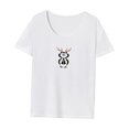 thumbnail image 3 of Camiseta para mujer verano cuello redondo camisa para caminar deportes regalo del día de San Valentín M, 3 of 7