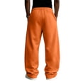 thumbnail image 5 of Dwellite Baggy Sweatpants Men Wide Leg Drawstring Oversized Casual Athletic Y2k Lounge Sweat Jogger Pants with Pockets Orange XL, 5 of 6