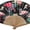 1pc Flamingo BLACK with pouch, variant on 1pc Hand Fan Flamingo Foldable 23cm 9inch Black Background Bamboo Rib and Slender Cotton Pouch
