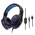 thumbnail image 2 of Auriculares Para Juegos, Cable Liviano De Doble Enchufe Con Micrófono Para Computadora Portátil Azul negro CUTICAT Auriculares para juegos montados en la cabeza, 2 of 8
