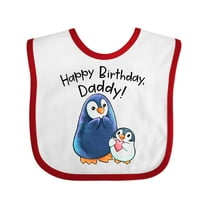 Inktastic Happy Birthday, Daddy- Cute Penguins Boys or Girls Baby Bib