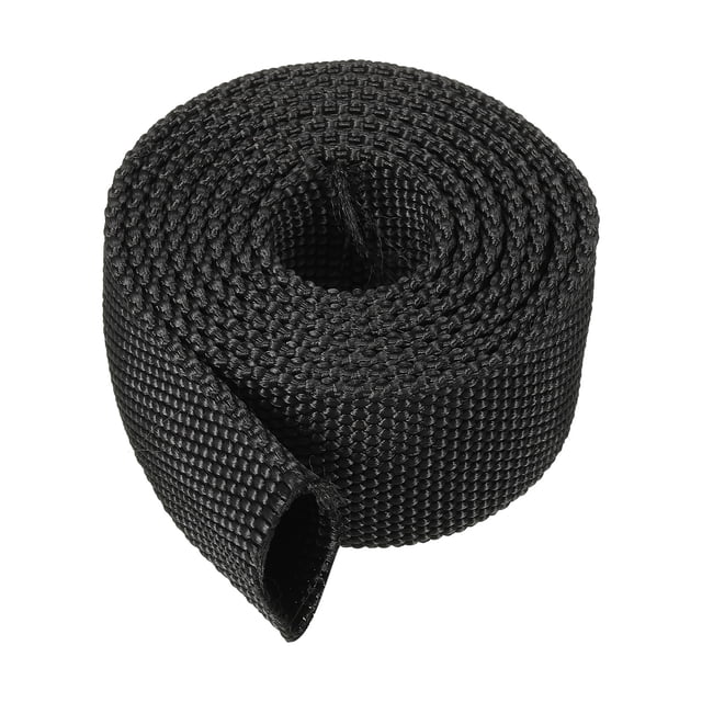 Unique Bargains 1.2' ID 3.3FT Nylon Protective Hose Sleeve, Cable Cover Sheath Protection, Black