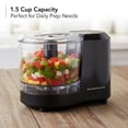 thumbnail image 4 of OVENTE 1.5-Cup Electric Food Chopper, 100W Food Processor with One-Touch Control and Stainless Steel Blade Ideal for Slicing Vegetable, Grinding, Shredding, Mincing, Puree and Meal Prep Black PF1515B, 4 of 9