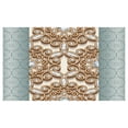 thumbnail image 4 of Diamond Ceramic Toothbrush Holder, Vintage Swirling Lines Ornament with Diamonds over Damask Retro Style Boho Print, Decorative Versatile Countertop for Bathroom, 4.5" X 2.7", Tan Teal, by Ambesonne, 4 of 4