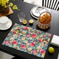 thumbnail image 4 of Pioneer Flower Floral Print Pattern Summer Placemats Table Placemats Set Of 4-Linen Kitchen Washable Placemats Table Mats 12x18 Inch Non-Slip Heat Resistant, 4 of 5