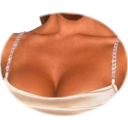 QIUYIDP 1Pair Rhinestone Shoulder Strap Chain Jewelry for Women Sexy Bridal Crystal Shoulder Lingerie Chain Rhinestone Wedding Body Bra Straps Dress Jewelry Accessories