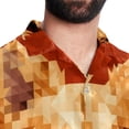 thumbnail image 5 of Pixel Dog Men's Short Sleeve Poplin Shirt with Spread Collar Tops, Casual Printed Button Down, Summer Beach Shirt for Men - Unisex, Stylish Men's Shirts, 5 of 6
