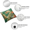 thumbnail image 4 of COMIO Chinoiserie Pillow Covers Green Pink Dragon Floral Throw Pillow Covers Set of 2, Farmhouse Outdoor Decorative Pillow Covers Square Cushion Case for Couch Living Room Sofa Car Decor, 4 of 6