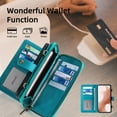 thumbnail image 6 of Allytechgroup Galaxy S24 Plus Wallet Case, PU Leather 13 Cards Holder Large Space Zipper Pocket Detachable Back Cover Shoulder Strap Lanyard Shockproof Phone Case for Samsung Galaxy S24 Plus, Blue, 6 of 8