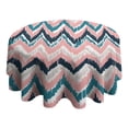 thumbnail image 4 of Colorful Geometric Striped Pattern Round Tablecloth 60"x60",Wrinkle Wipeable Table Cloth for Kitchen Dining Room Picnic Patio Party, 4 of 6