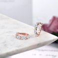 thumbnail image 4 of Gem Stone King 4.24 Ct Oval Sky Blue Aquamarine White Topaz 18K Rose Gold Plated Silver Earrings, 4 of 4