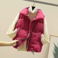 thumbnail image 2 of Chaleco de bolsillo para mujer YONGSHENG abrigo Chaqueta corta invierno sin mangas Cuello vuelto, 2 of 4