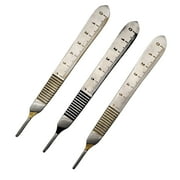 3 Pack Scalpel Handle #3 Stainless Steel with inches Ruler for Precise Cutting Wise Linkers