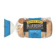 David's Deli Pre-Sliced Blueberry Bagels, 14.25 oz, 5 Count, Refrigerated, Wheat Flour