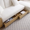thumbnail image 3 of Convertible 3 Seat Sofa Couch with Storage Ottoman, Multifunctional Folding Sleeper Sofa Bed with Storage Sofa Arm and 2 Drawer, Drop Down Table with Cup Holders for Living Room, 3 of 7