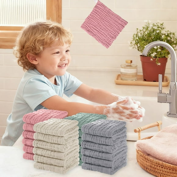 Toalla De Algodón Juego de 6 toallas faciales de algodón de 30x30 cm, absorbentes, para baño y viajes, color beige Rkxzt