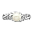 thumbnail image 5 of Sterling Silver Rhodium Plated Diamond and FW Cultured Pearl Ring, 5 of 6