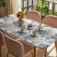 thumbnail image 3 of Spring Botanical Table Cloths for 3 Foot Rectangle Tables, Country Floral Leaves Gray Brown Patio Waterproof Elastic Fitted Tablecloths, Washable Rectangular Table Cover for Camping, 3 of 8