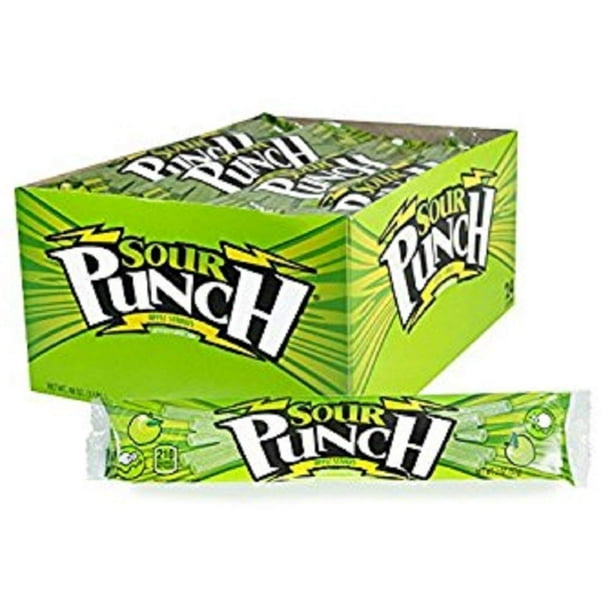 Sour Punch Straws, Sweet & Sour Apple Fruit Flavor, Soft Chewy Candy