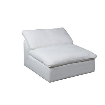 

Cloud Puff Slipcovered Armless Sofa Sectional Modular Chair - Performance White