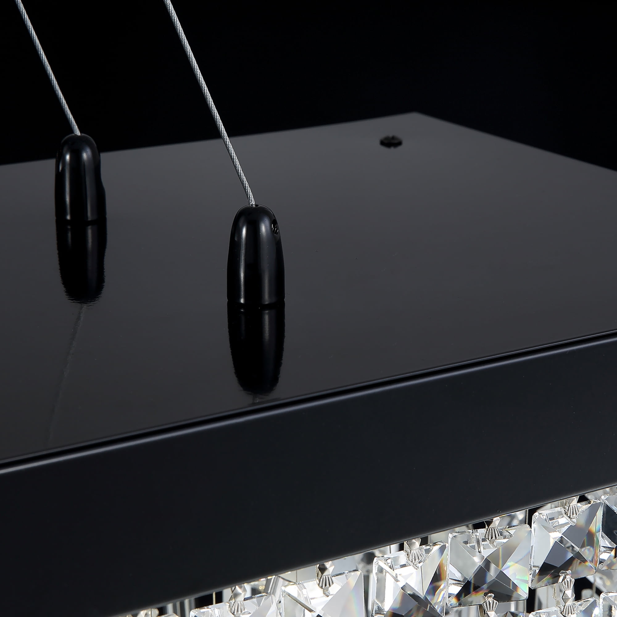 HOOMEDELIER 40" Modern Rectangle Crystal Chandelier, K9 Pendant Light for Dining Room, Kitchen Island
