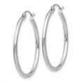 thumbnail image 2 of Primal Gold 14K White Gold 2x30mm Lightweight Tube Hoop Earrings, 2 of 4