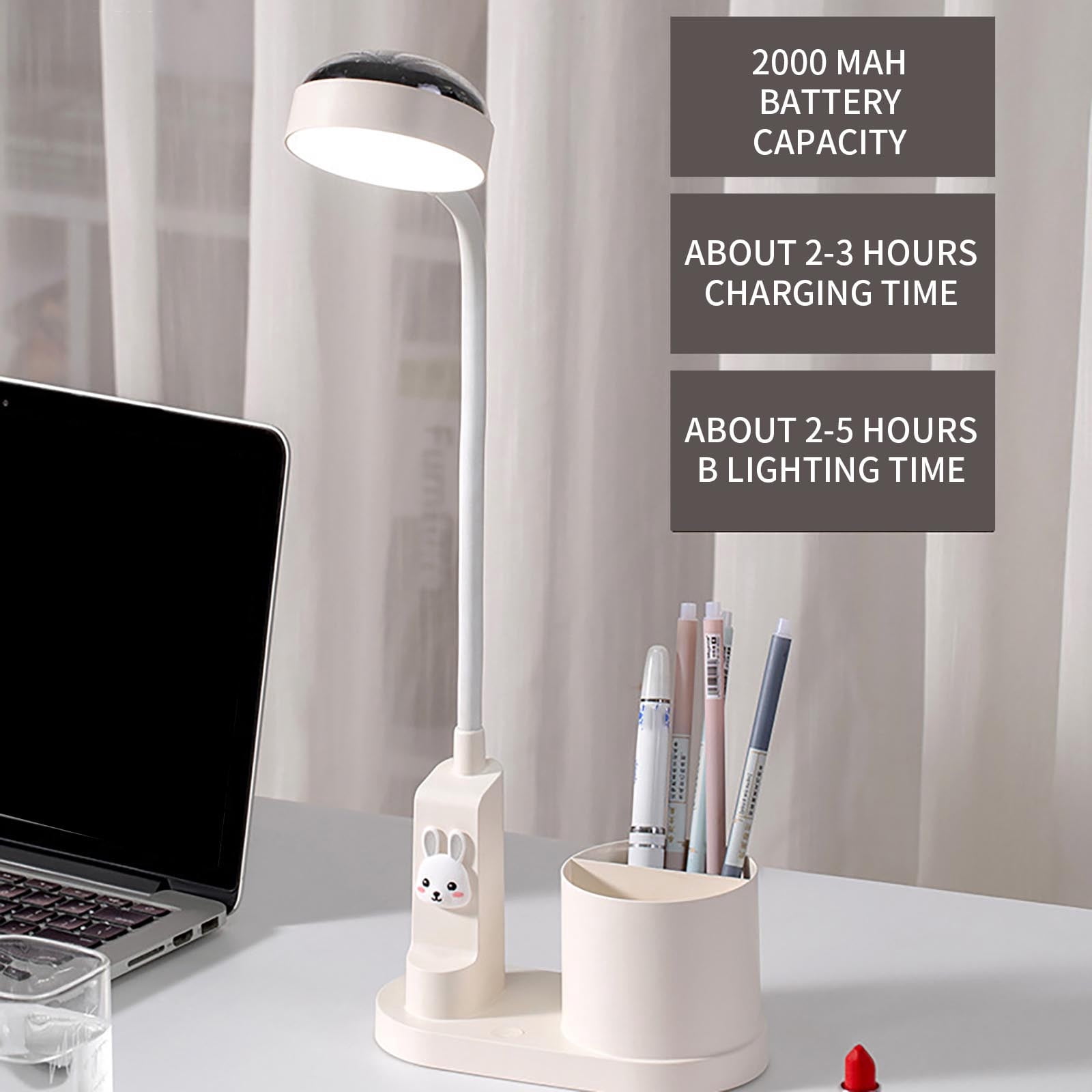 Wovilon Multifunctional Pen Holder Table Lamp Student Dormitory Eye Protection Study Table Lamp Desktop Bedroom Romantic Projection Night Light