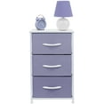 thumbnail image 2 of 3 Drawer Nightstand Chest End-Table Dresser - Purple, 2 of 11