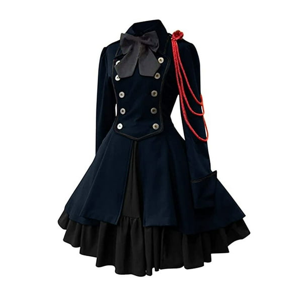 ICHUANYI Clearance Fashion Women Casual Loose Round Neck Long Sleeves Comfy Patchwork Dresses(Dark Blue, M) ICHUANYI WER2023080906174